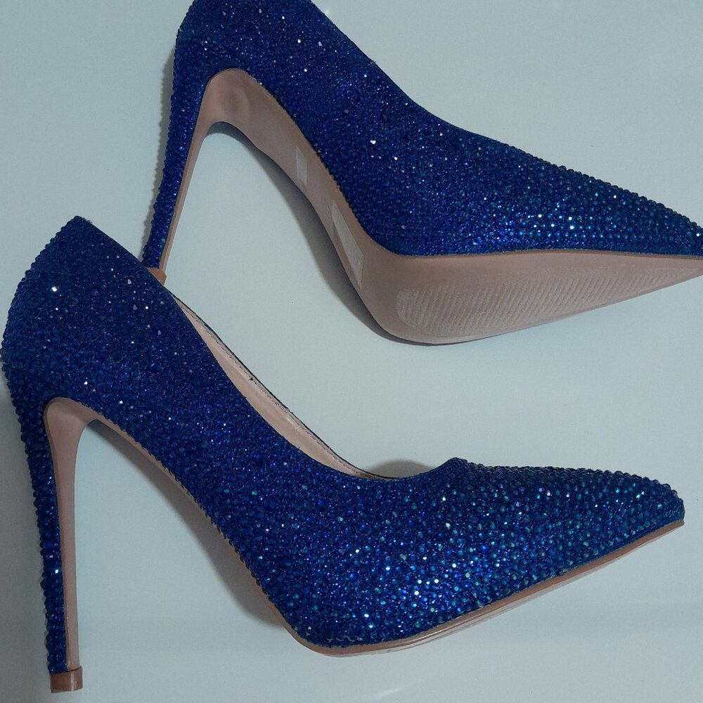 Royal Blue Sequined Stilletos
